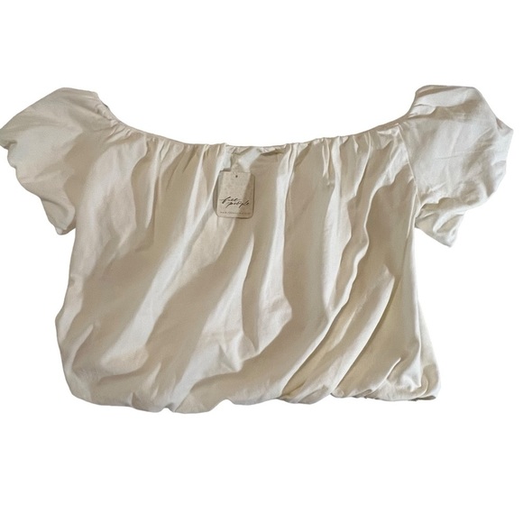 NWT Free People We The Free Here To Slay Tee Ivory M Boho off shoulder cropped - Picture 5 of 16
